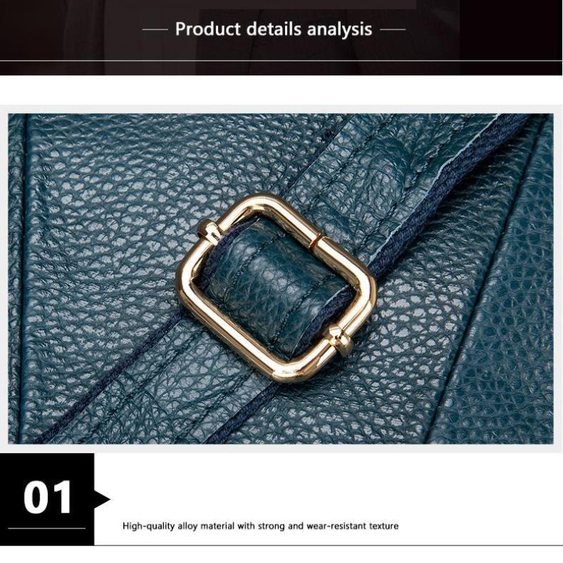 Johnature Fritid Dameveske Ekte skinn Vintage Ensfarge Myk ekte kuskinn Allsidige skulder- og crossbodyvesker