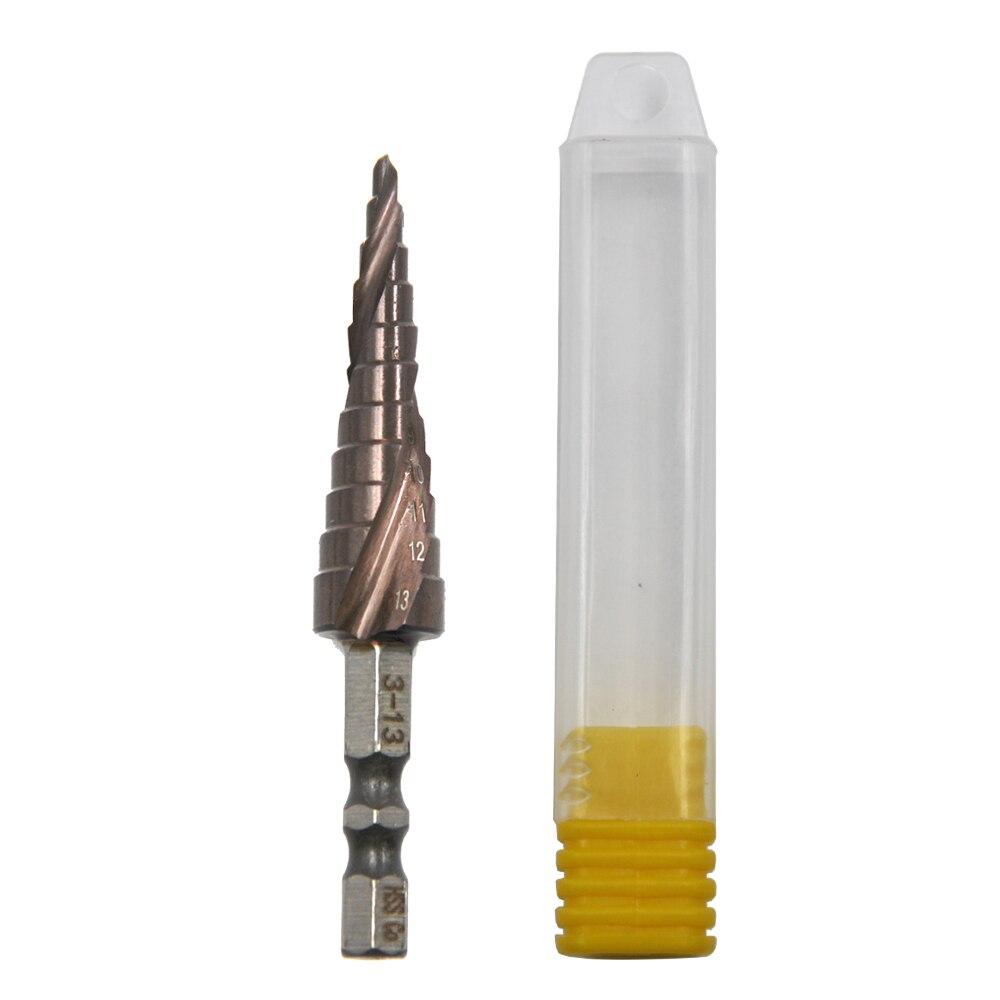 

M35 Hexagonal Spiral 3-13mm Cobalt Containing Step Drill Stainless Steel Hole Opener Co Pagoda Drill Bit Cutting Tool Hexagon handle