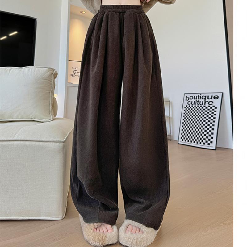 

Хаки Вязаные Брюки Клеш для Женщин Весной и Осенью Новые С Завышенной Талией, Слиммирующие, Прямые Брюки в Пол, Повседневные и Ленивые Брюки Ямамото XL