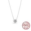 New Arrival Sale  Tone Flower Shaped Cubic Zircon Pendant Pendant Necklace ,Ladies Present Gift Idea 45 Cm Wave Chain CollarFlower