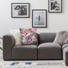 Rainbow Fuchsia Floral Grey Square Pillowcase Polyester Linen Velvet Creative Zip Decorative Throw Pillow Case Sofa Seater Cover