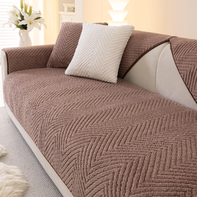 Plush Sofa Cushion Suitable for All Seasons Simple and Modern Dust-proof Sofa Cover for Living Room and Bedroom Decoration