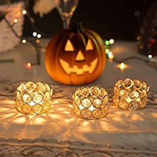 Kristall Värmeljushållare för Hemdekoration, Diya Diwali Dekorationsartiklar