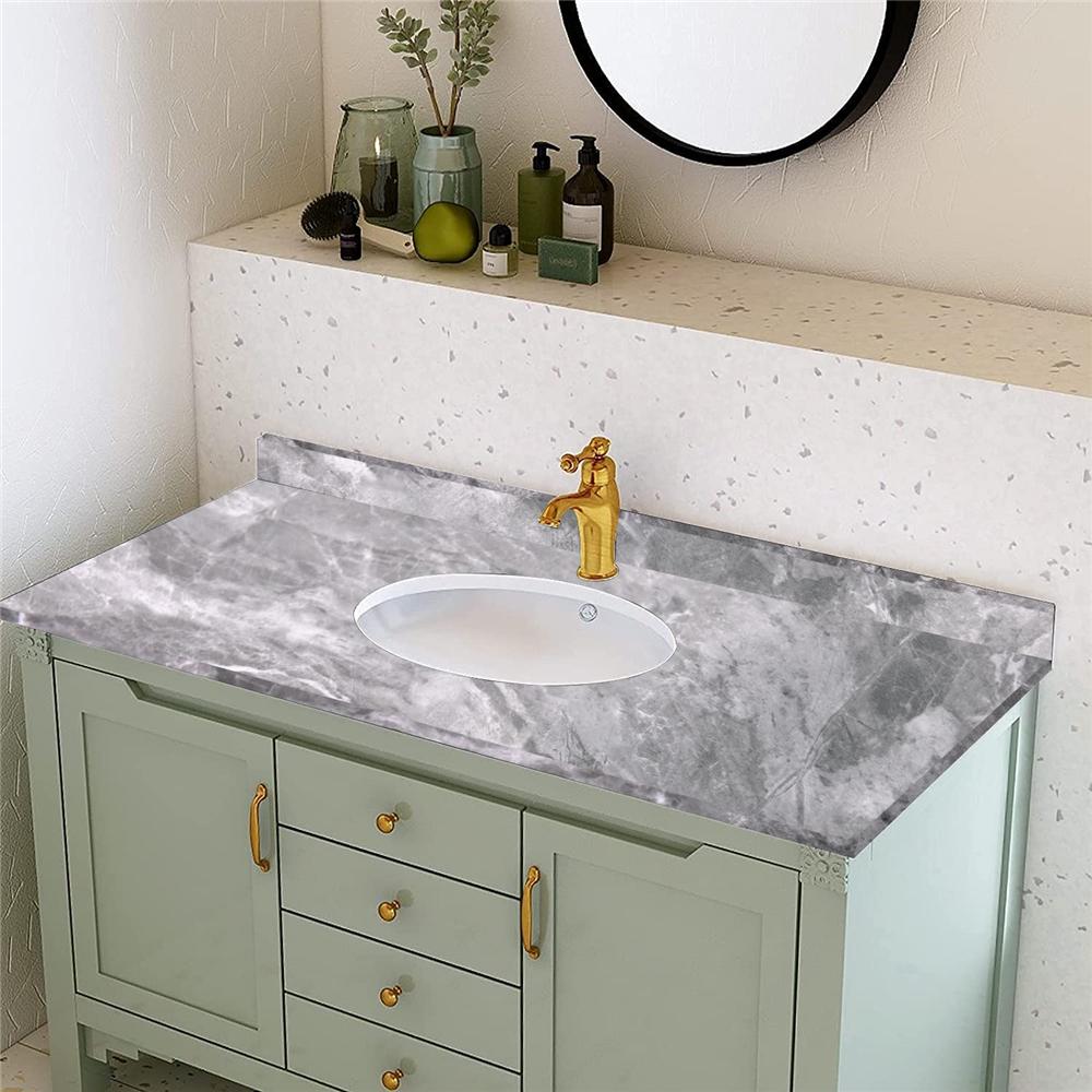 Papel tapiz autoadhesivo impermeable para cocina, película a prueba de aceite de mármol de 40 cm, para renovación de encimeras y gabinetes, pegatinas de pared para azulejos