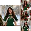 Vintage Holiday Hooded Cloak With Polyester Fabric For Christmas Festivities And Parties