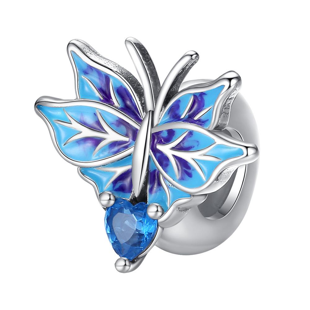DIY Jewelry Accessories Blue Red Luminous Butterfly String Decoration Buckle Fixed Clip Shrimp Skin