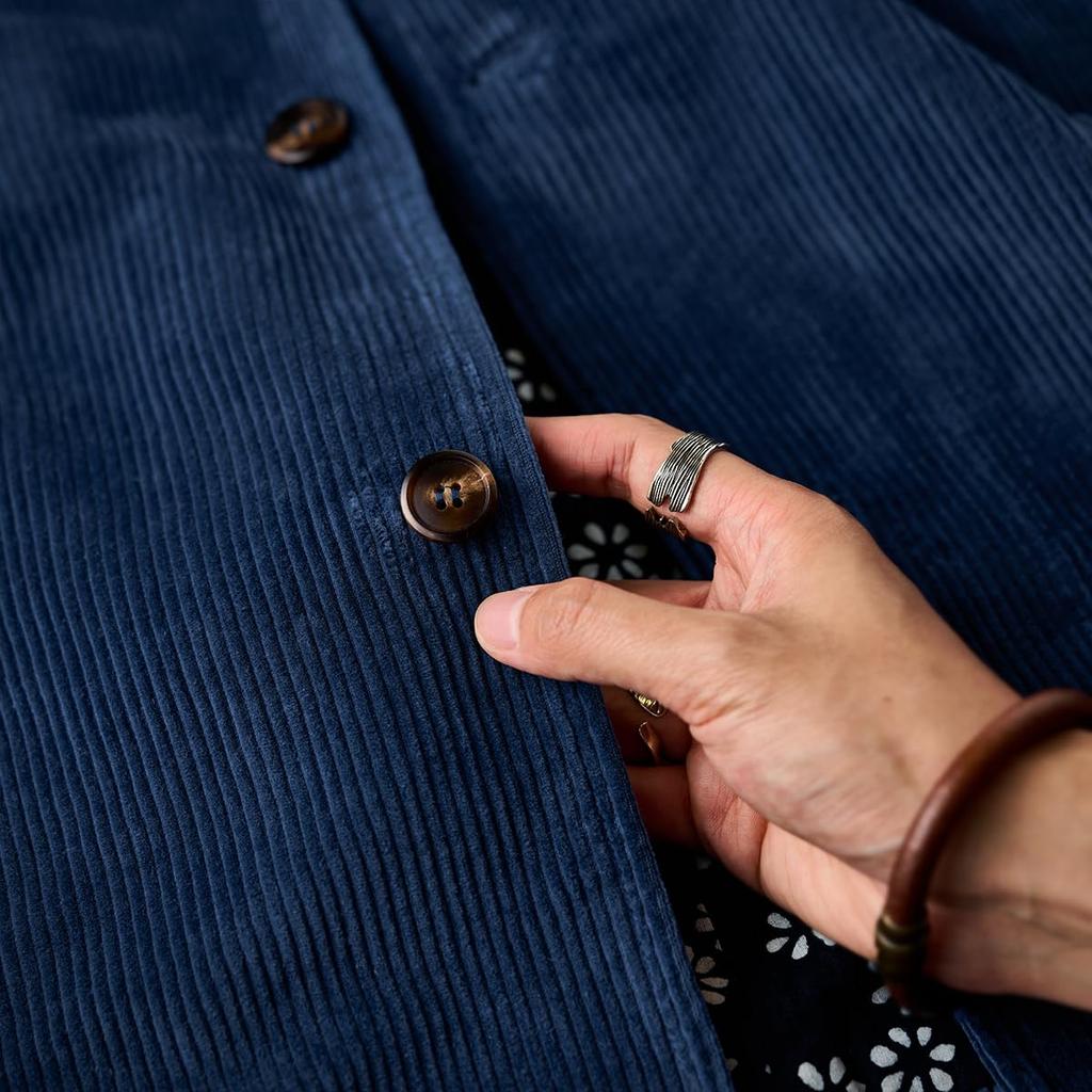 Corduroy Vintage French Work Business Size M [karaku] Indigo-Dyed Jacket, Blazer, Casual, Men's Outerwear, Spring, Autumn, Winter,