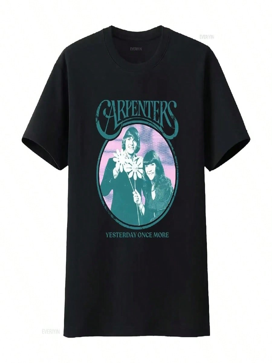 The Carpenters Band Fanart T Shirt Soft Rock 70s Music Classic Vintage Washed Unisex Comfortable Stretched Stylish Versatile S разноцветный