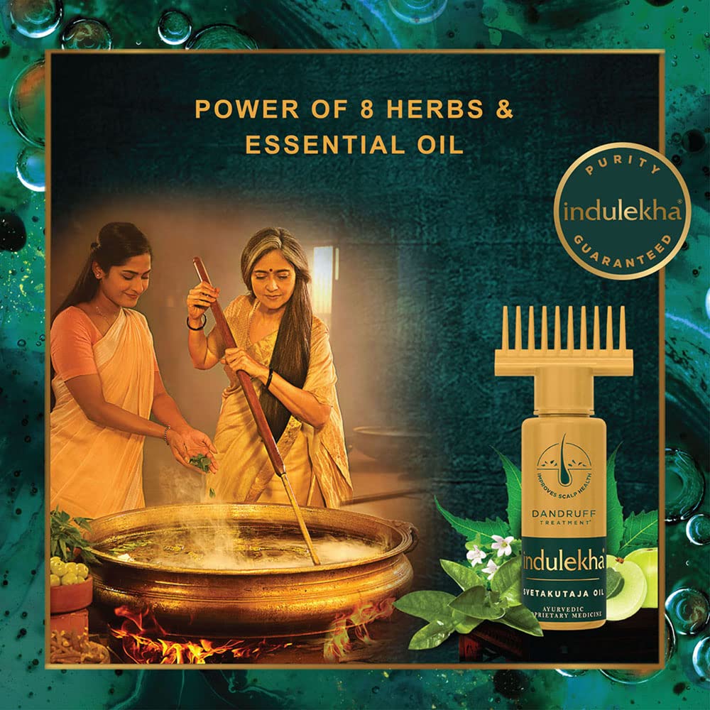 Indulekha Svetakutaja Ayurvedic Hair Oil 50ml Pack of 1 for Healthy Scalp Dandruff Control and Hair Nourishment