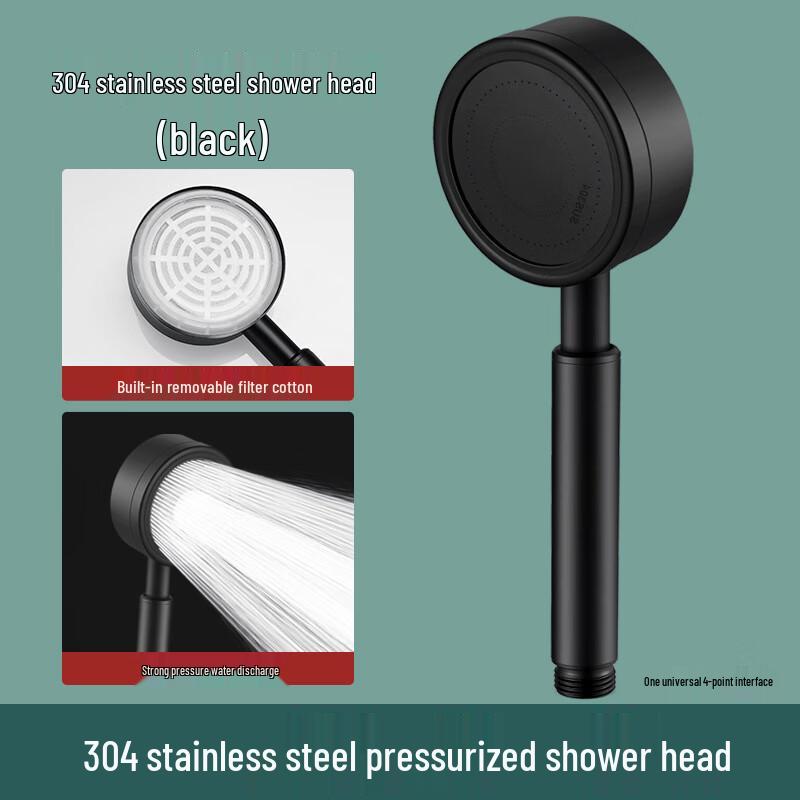 YIXI 304 Stainless Steel Pressurized Shower Head (2-Pack)