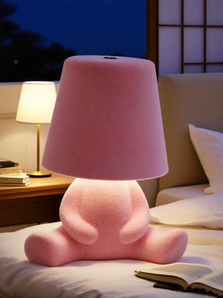 Bedside Touch Table Lamp, Creative Small Silver Man Decorative Thinking Man Statue LED Table Lamp, USB Rechargeable 3 Levels Bri