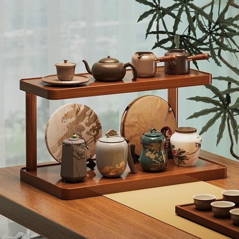 Multi-Purpose Desktop Cup Holder Organizer for Office/Home, 2-tier Space Saving Coffee Mug Rack for Water Bottles & Tea Set