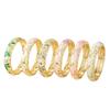 Vintage Colorful Rose Oil Drop Enamel Hollow Wide Cloisonne Bangle Bracelet