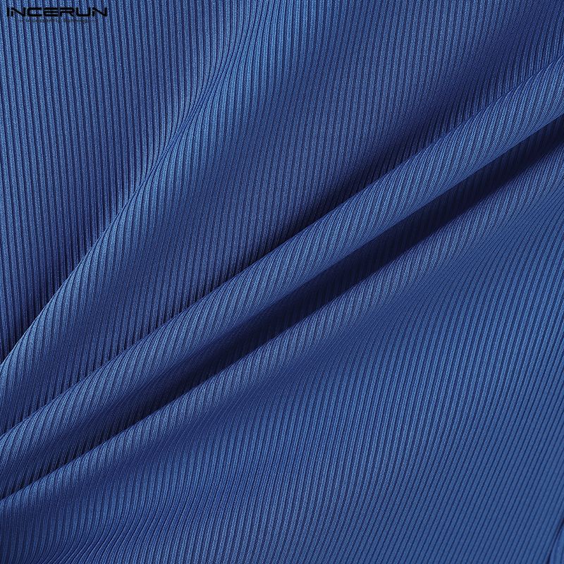 INCERUN Men Sleeveless Solid Color Fitted Ribbed Casual Tank Tops Vest