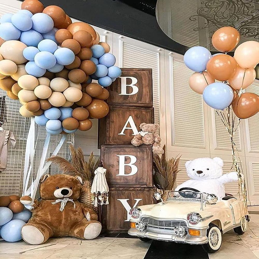 Pastel Balloon Baby Blue Pink Retro Skin White Sand Ballon Birthday Party Blue Globos Cocoa Khaki Wedding Baby Shower Decoration