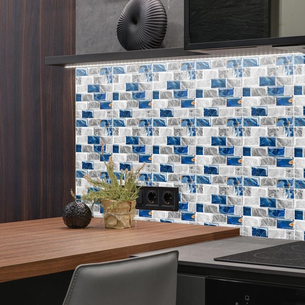 10 Pezzi PVC Adesivo Murale 3D 15*15cm Decorazione Murale Artistica Adesivi per Piastrelle Soggiorno Parete Sfondo Divano
