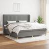 VidaXL Divan Bed with Mattress Dark Grey 200x200cm Fabric - Model 3128710