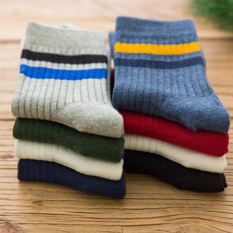 DOIAESKV  Cotton Men's Socks Casual Breathable Socks High Quality Man Solid Long Socks Striped Socks for Couple EU 39-44