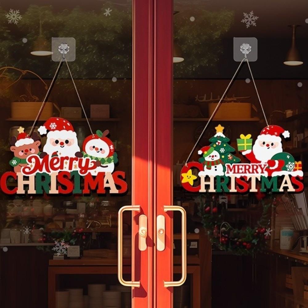 Reindeer Christmas Door Hanging Wooden Xmas Wall-mounted Pendants Christmas Ornaments Festival