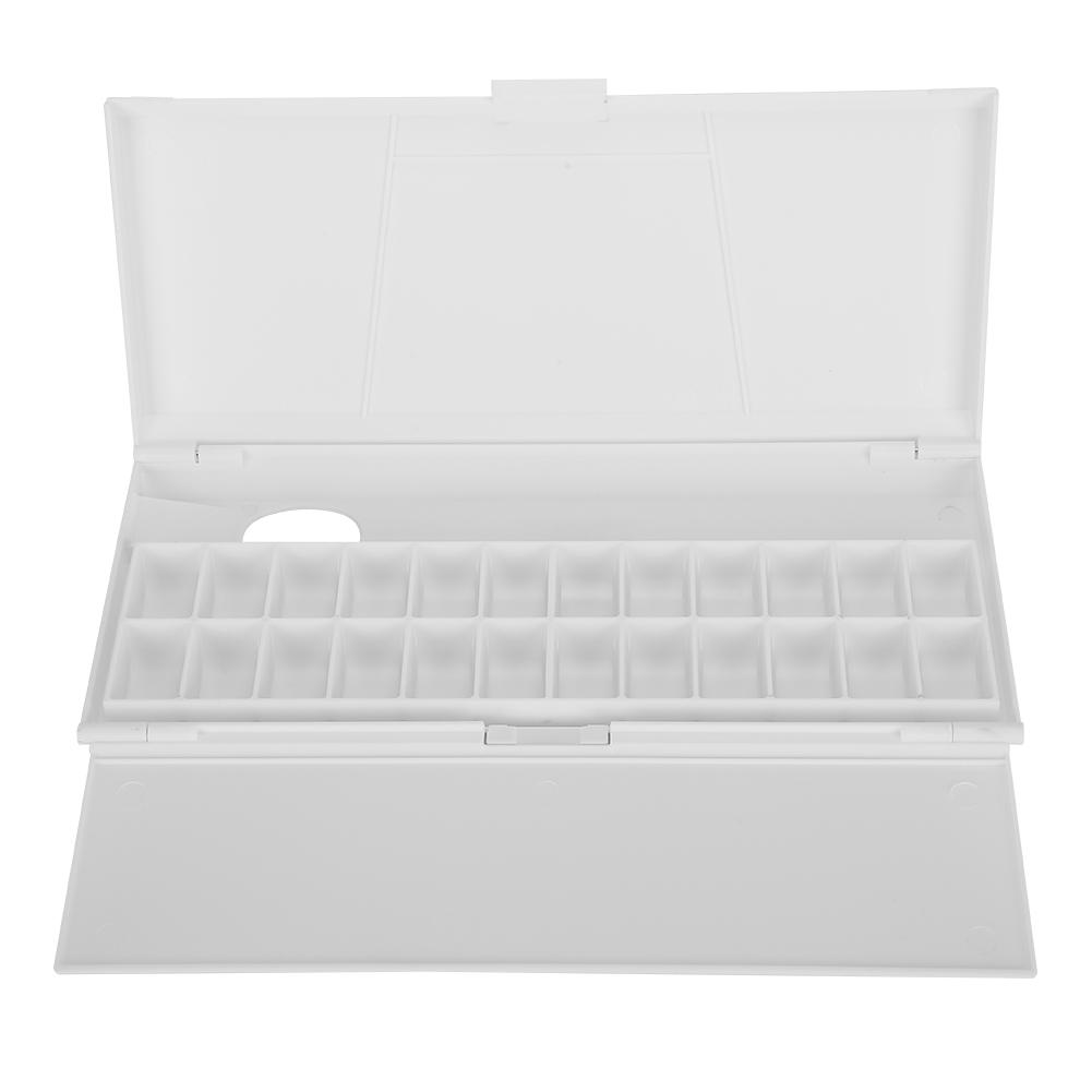 Painting Palette Box Watercolor Acrylic Gouache Folding Keep Wet 24 Grids Paint Tool