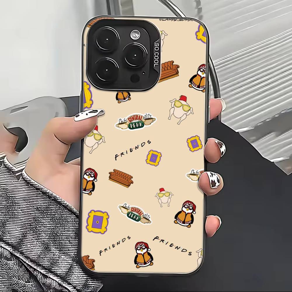 Hot TV Show F-Friends Phone Case For iPhone 17,16,15,14,13,12,11 Plus,Pro Max,XS,Colored Silver Plated Inside Cover