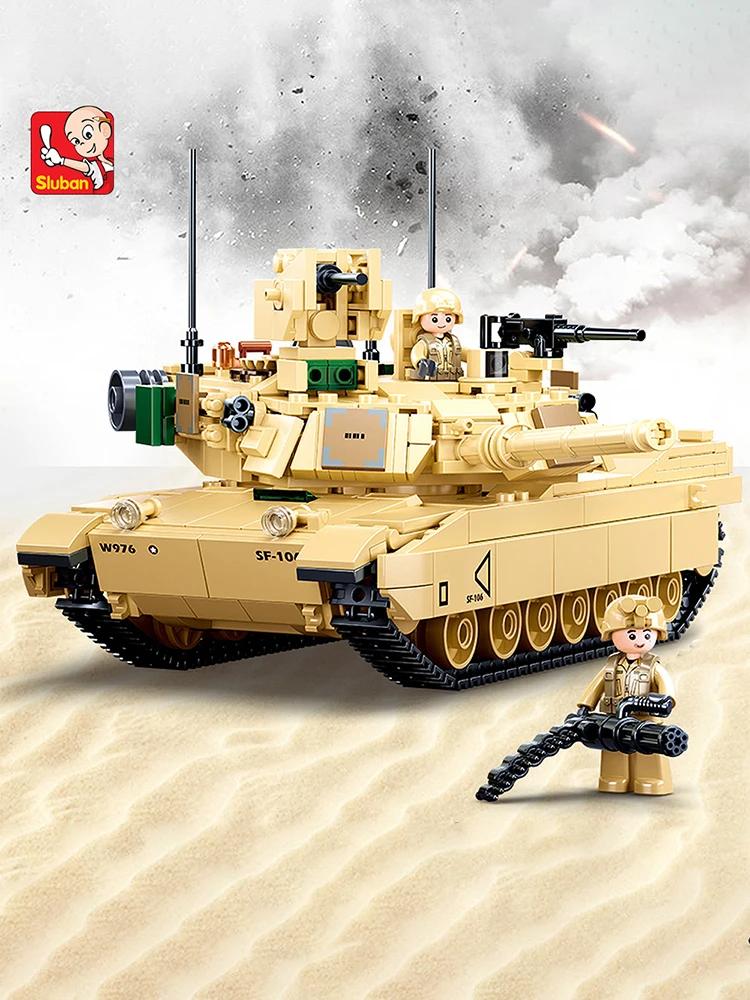 781PCS Military Series Model Building Block Toys M1A2 Tank Model Creative DIY Toy Assembled Building Blocks Kit