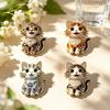 Lovely Animal Cat Brooch Cute Sitting Design Shiny Rhinestone Unisex Lapel Pin for Women Prom Party Clothing Accessory