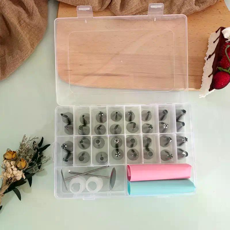38Pcs Cake Decorating Tools Icing Cream Piping Nozzle Tips Confectionery Pastry Bags Stainless Steel Nozzles Tip Cake Decoration