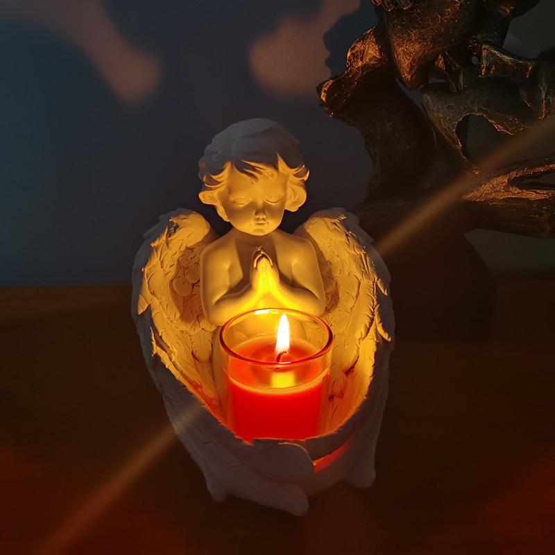Andělská křídla opeřená čajová svíčková figurka Ornament Pamětní dárek