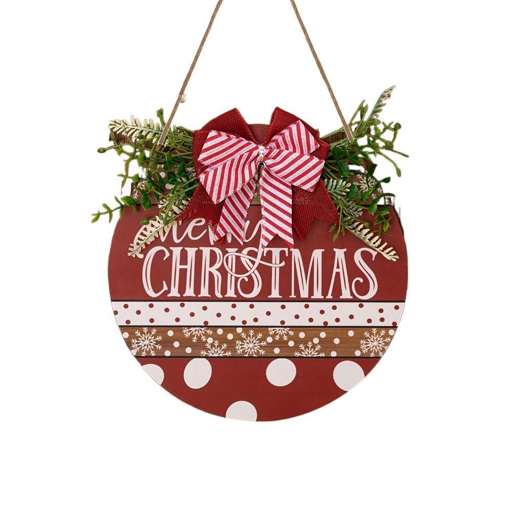 Hanging Santa Wreath Door Pendant Wood Front Door Pendant Christmas Wreaths Signs  For Front Door