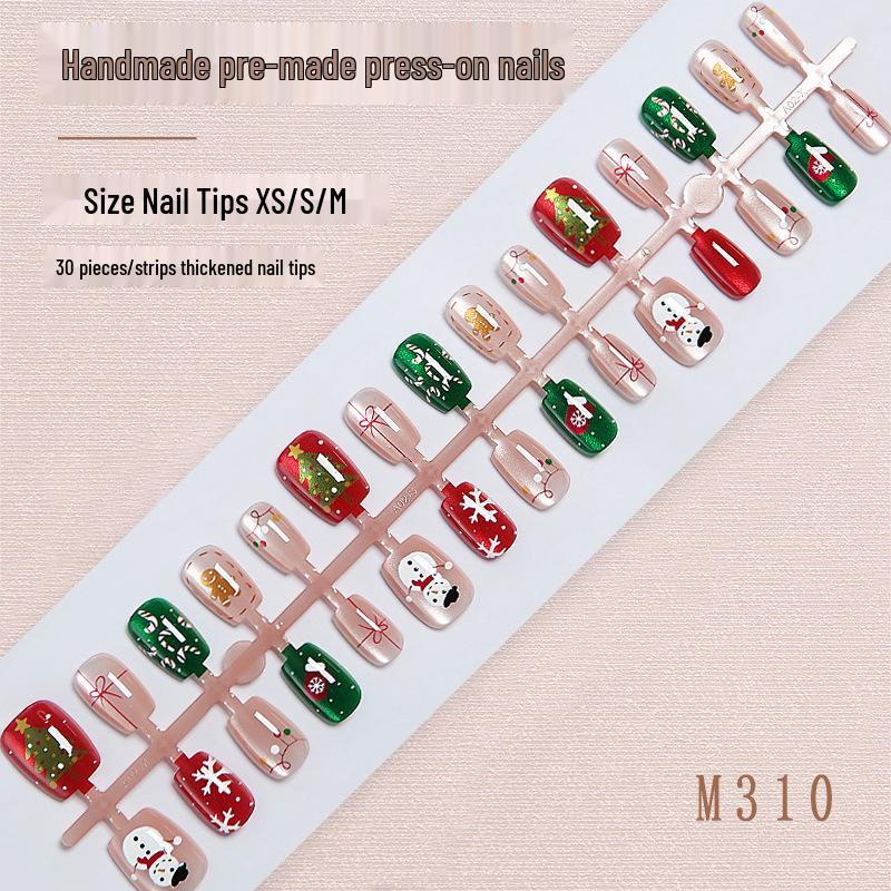 

High-End Autumn Winter Cat Eye Snowman Nail Stickers