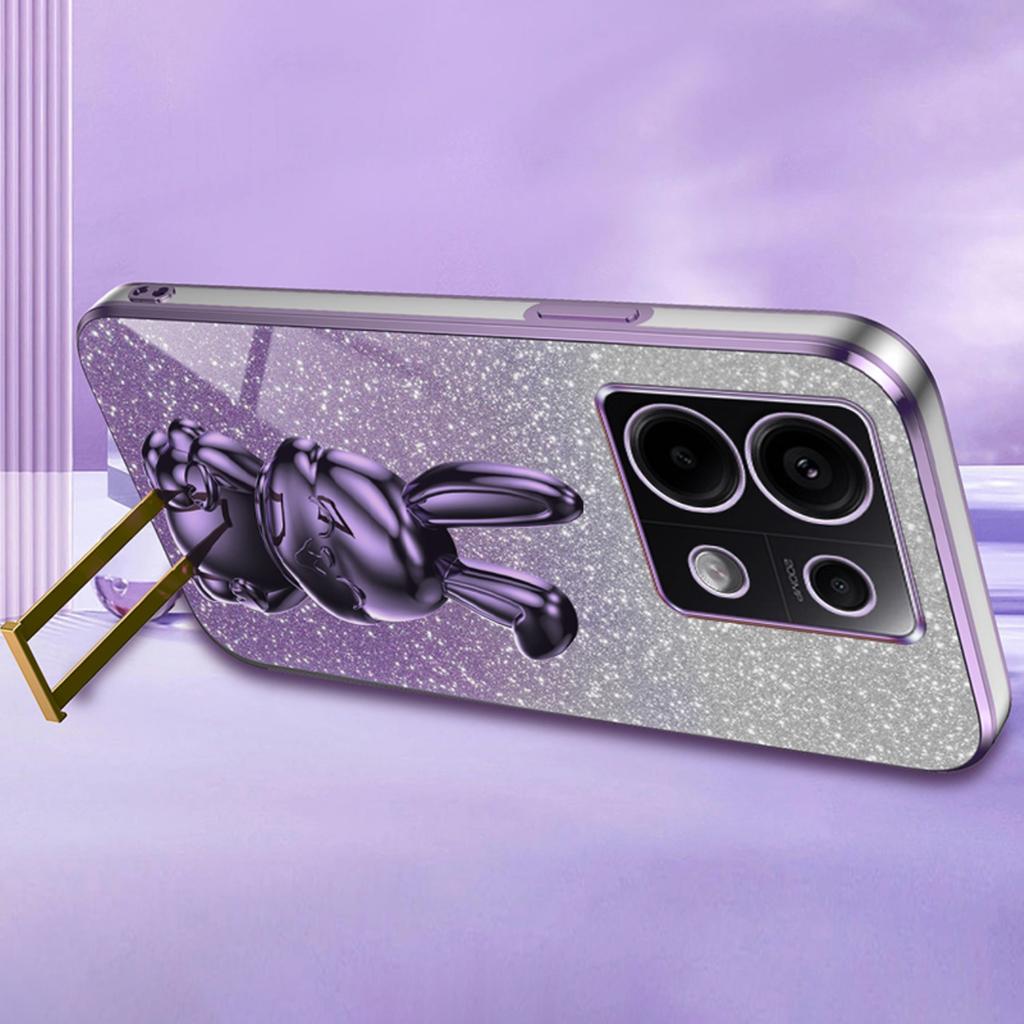 For Xiaomi Redmi Note 13 Pro 5G/Poco X6 5G Phone Case Lovely Rabbit PC+TPU Pull-out Kickstand Cover