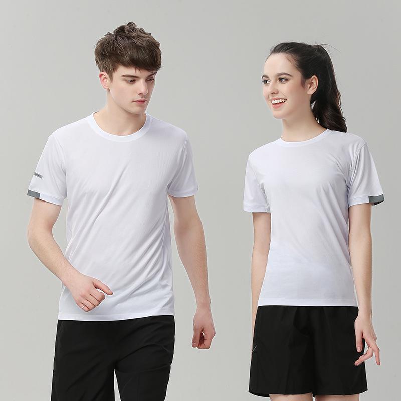 Rychleschnoucí tričko s kulatým výstřihem na zakázku - Tištěné logo, Uniforma s krátkým rukávem pro práci, třídu, DIY nebo maratonské skupiny