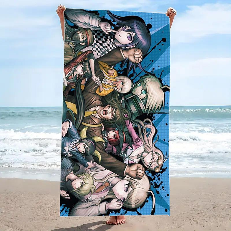 Dangan Ronpa Anime Print Beach Towel, Large Soft Quick Dry Towel for Beach Camping Swimming