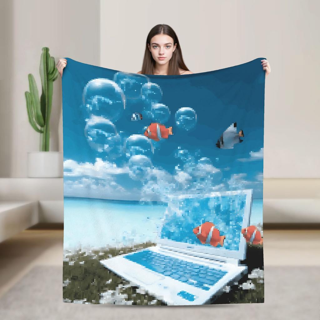 Frutiger Aero Blanket Quality Super Soft  Bedding Throws Autumn Decorative Living Room Novelty Bedspread