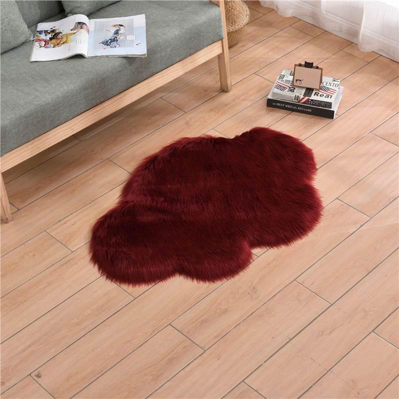 Faux Wool Cloud-Pattern Long Pile Rug for Living Room, Bedroom, and Bay Window