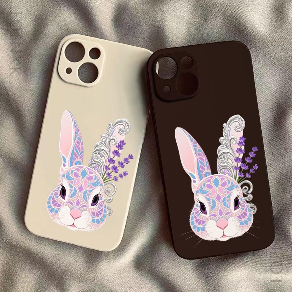 Adorned Pink Bunny Art Phone Case For Xiaomi Redmi Note 14 13 12 11 10 9 8 7 Pro Plus Protective TPU Soft Cover