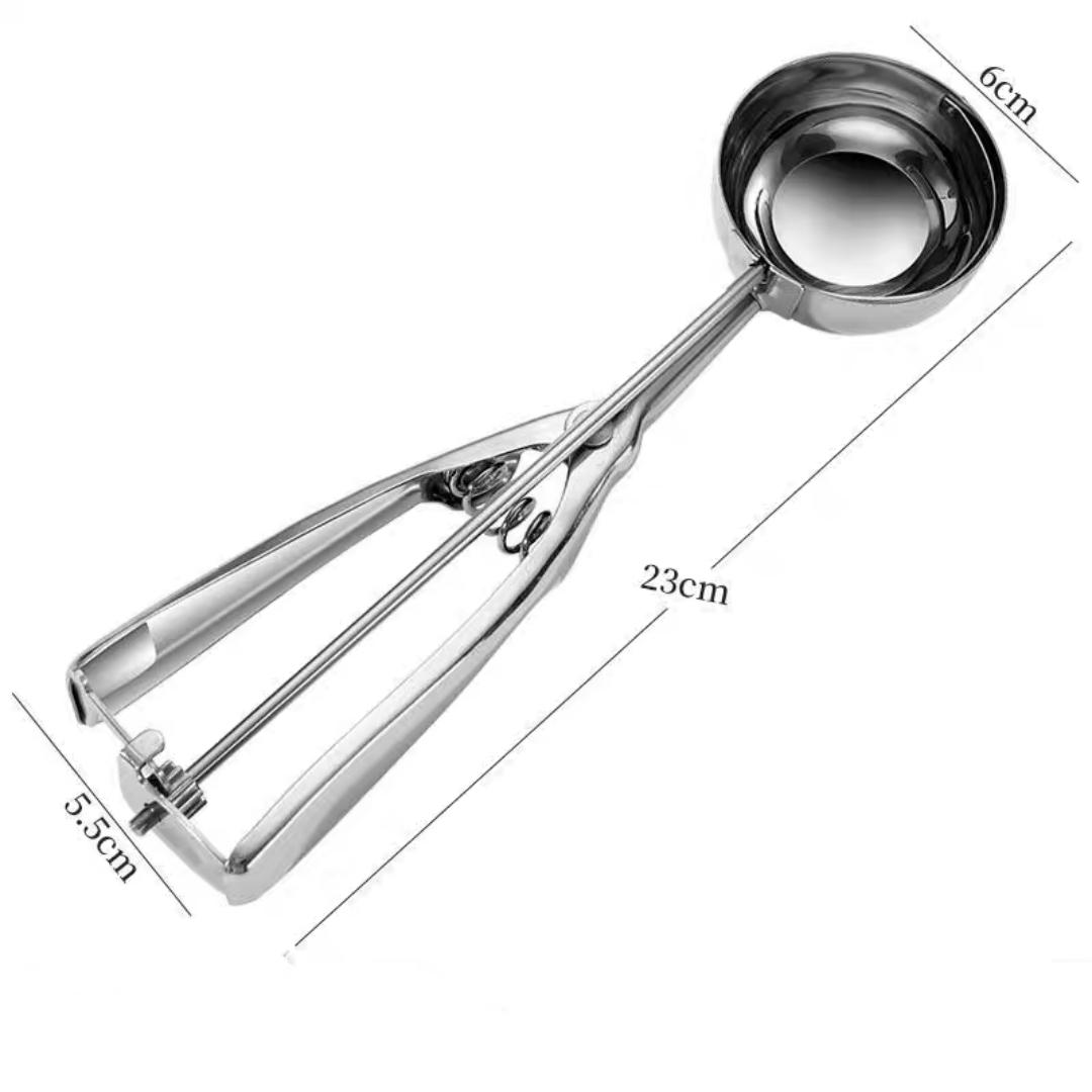 

1PC Stainless Steel Ice Cream Scoop Spring Handle Cookie Dough Fruit Potato Digging Ball Scooper Ice Tray Mold Kitchen Tool NONE