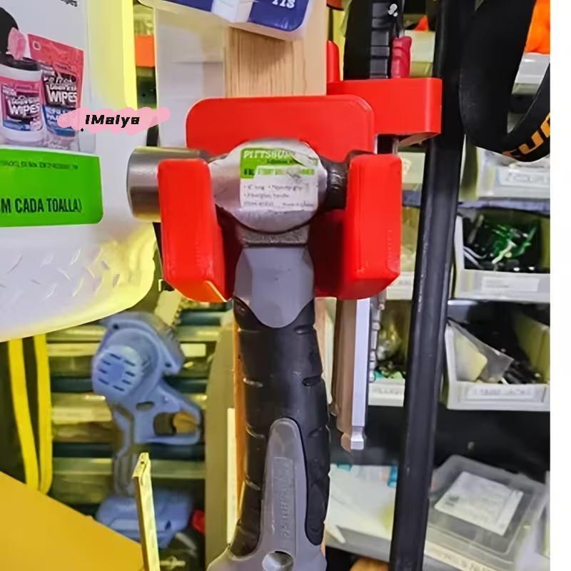 M-Hanging Hammer Rack With Tool Storage Rack Screws,Plastic Rust Proof Gray Hammer Rack, Compatible With Hammer And Tool Storage