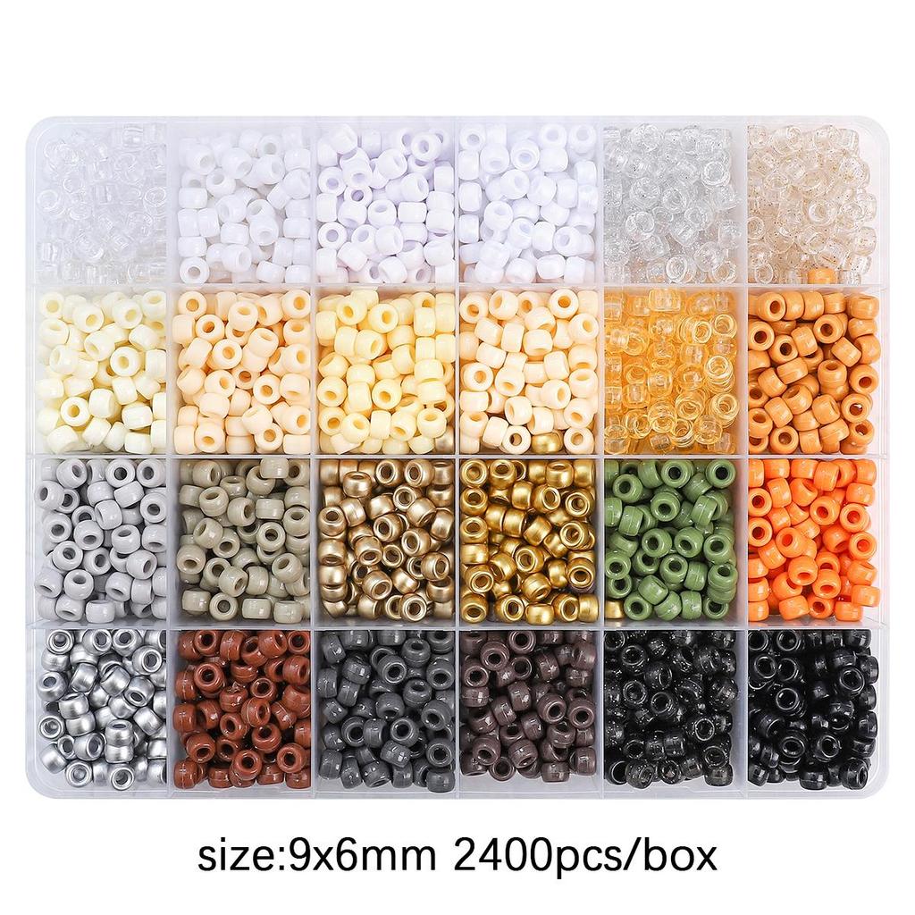 2400Pcs/box Acrylic Beads For DIY Bracelet Necklace Jewelry Making Accessories