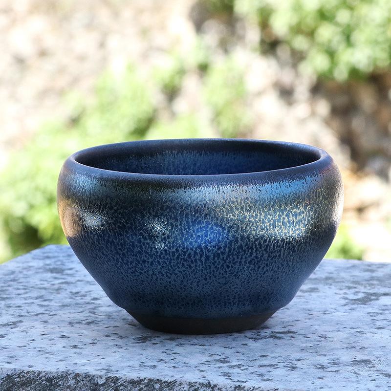 

Jianzhan teacup pure handmade iron tire kiln change Tianmu glaze master cup ceramic oil drop cup