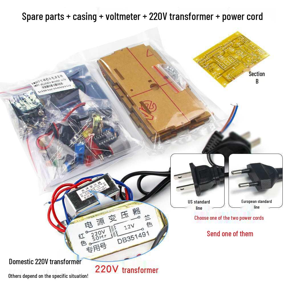 LM317 Adjustable DC Voltage Stabilizer Circuit Kit with Digital Display - DIY Electronics Training