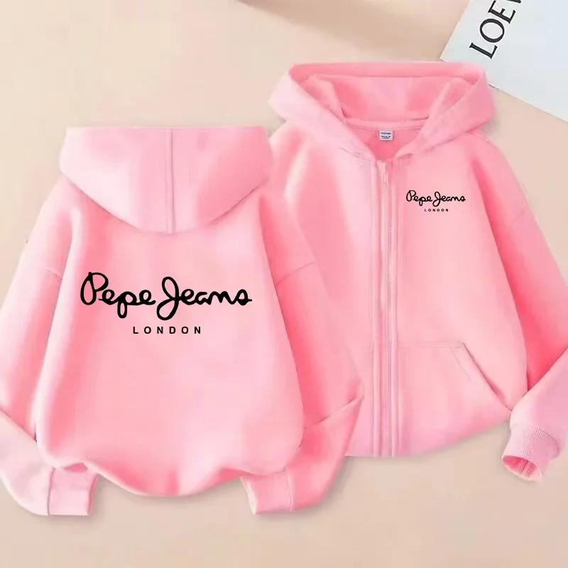 Cardigan Felpa con Cappuccio e Zip per Bambini Felpa Stile Ragazzi Ragazze 3-12 Anni Marca Top Sportivo Moda Casual Affascinante Ampio Cappotto Vestiti