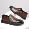 2024 Spring Fashion Casual Leather Men's Dress Shoes Spring Autumn New Designer Soft Sole Solid Color Loafers Man