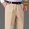Men’s Wide-Leg Corduroy Pants: Winter-Ready, Pure Cotton, Double Pleat, Loose Fit for Middle-Aged & Seniors, Plus Size Available.