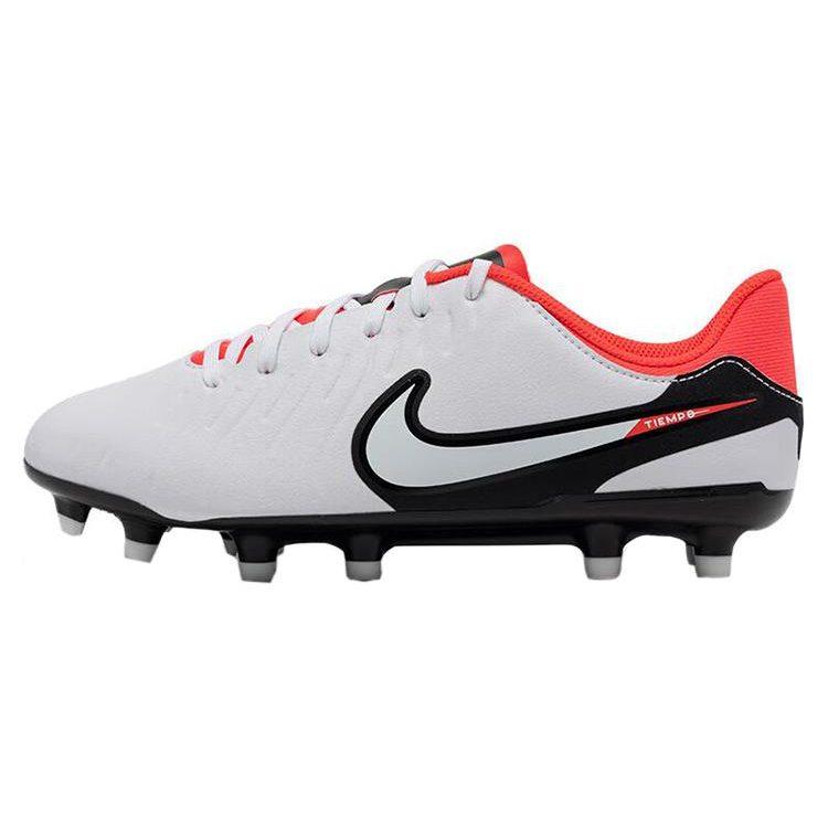 Nike Jr Legend 10 Synthetikleder Niedrig geschnitten Kinder-Fußballschuhe Weiß Schwarz Kinder DV4348-100 33.5 weiß