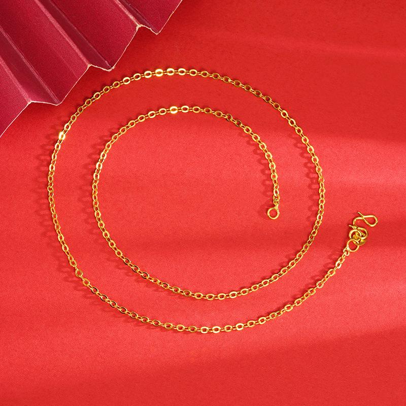 Elegant Sand Gold Clavicle Pendant Necklace for Women - High-End Imitation Gold Chain 