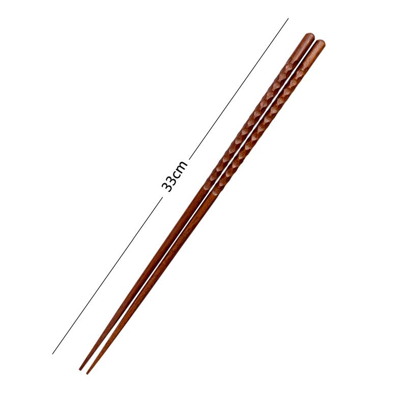 4 Pairs Extra Long Wooden Chopsticks 33cm Cooking Frying Chopsticks Kitchen Restaurant Reusable Chop Sticks For Hot Pot Noodle