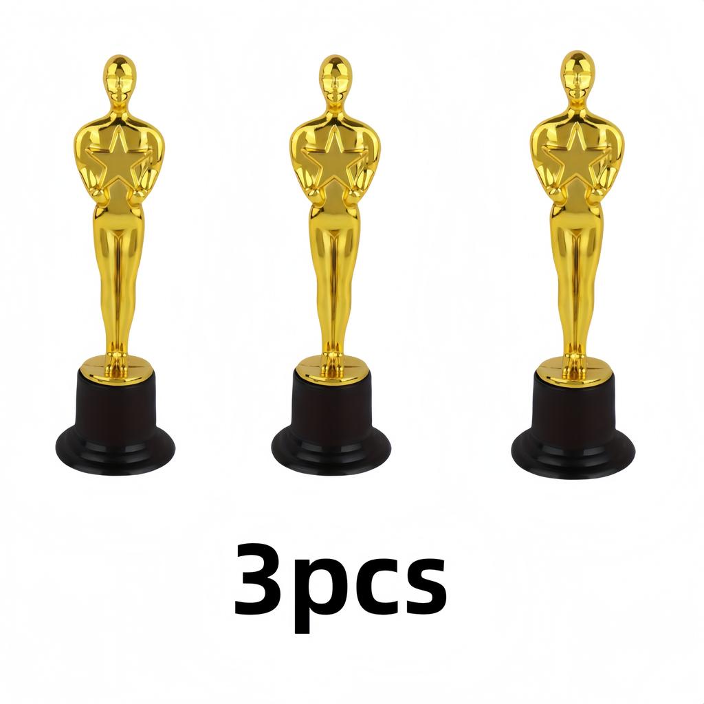 1/3/6/12 Pezzi Statuette Trofeo Dorato, Trofei Premio in Plastica Stile Oscar per Decorazioni da Festa, Regali di Apprezzamento