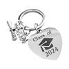 Stainless Steel Graduation Keychain Key Rings Stylish Key Jewelry Graduation Keychain Suitable for 2024 Graduates